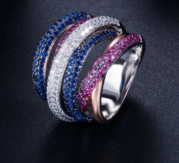 Ruby Sapphire Party Ring